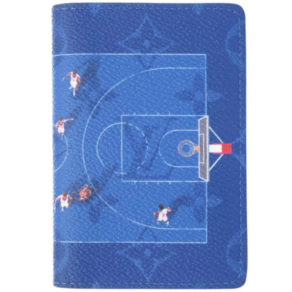 Louis Vuitton Organizer de Poche Basketball Monogram Blue Card Case Wallet LV